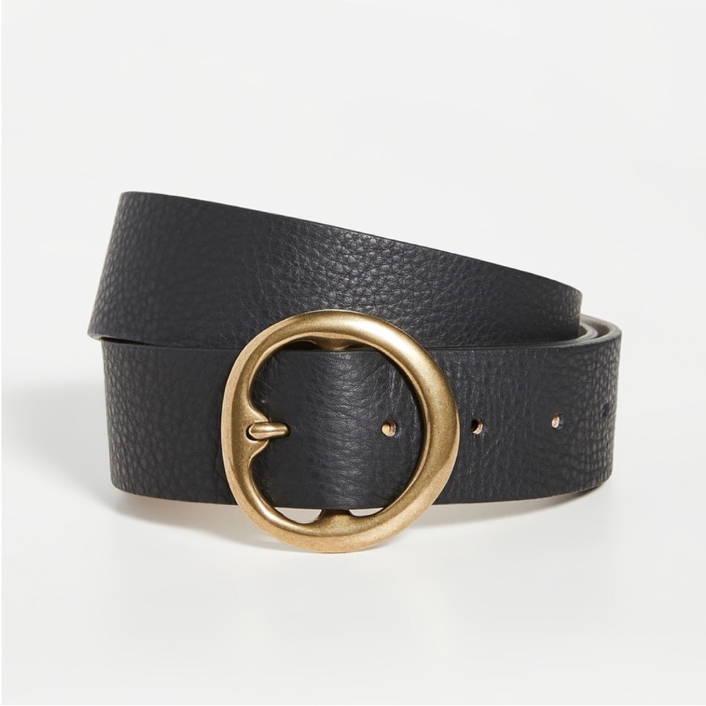NWT B-Low the Belt Black Leather Belt with Gold Buckle Sz. Small
